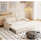 3-in-1 Schlafsofa mit Seitenstauraum, 66 Queen Ausziehsofa, Samt-Schlafsofa