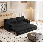 3-in-1 Schlafsofa mit Seitenstauraum, 66 Queen Ausziehsofa, Samt-Schlafsofa