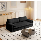 3-in-1 Schlafsofa mit Seitenstauraum, 66 Queen Ausziehsofa, Samt-Schlafsofa