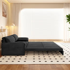 3-in-1 Schlafsofa mit Seitenstauraum, 66 Queen Ausziehsofa, Samt-Schlafsofa