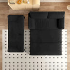 3-in-1 Schlafsofa mit Seitenstauraum, 66 Queen Ausziehsofa, Samt-Schlafsofa
