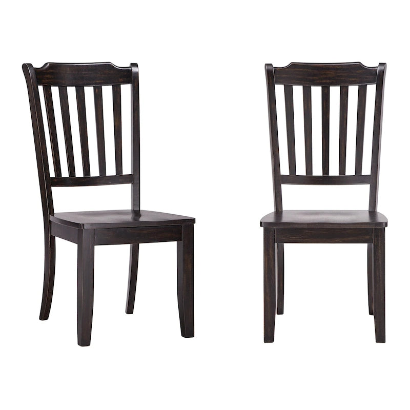 Slat Back Wood Dining Chairs