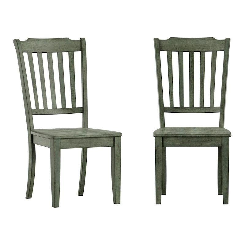 Slat Back Wood Dining Chairs