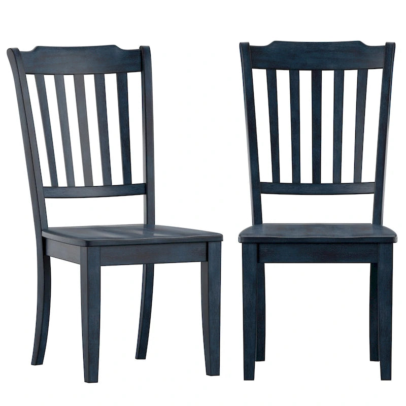 Slat Back Wood Dining Chairs