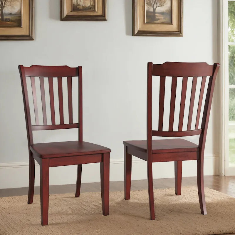 Slat Back Wood Dining Chairs