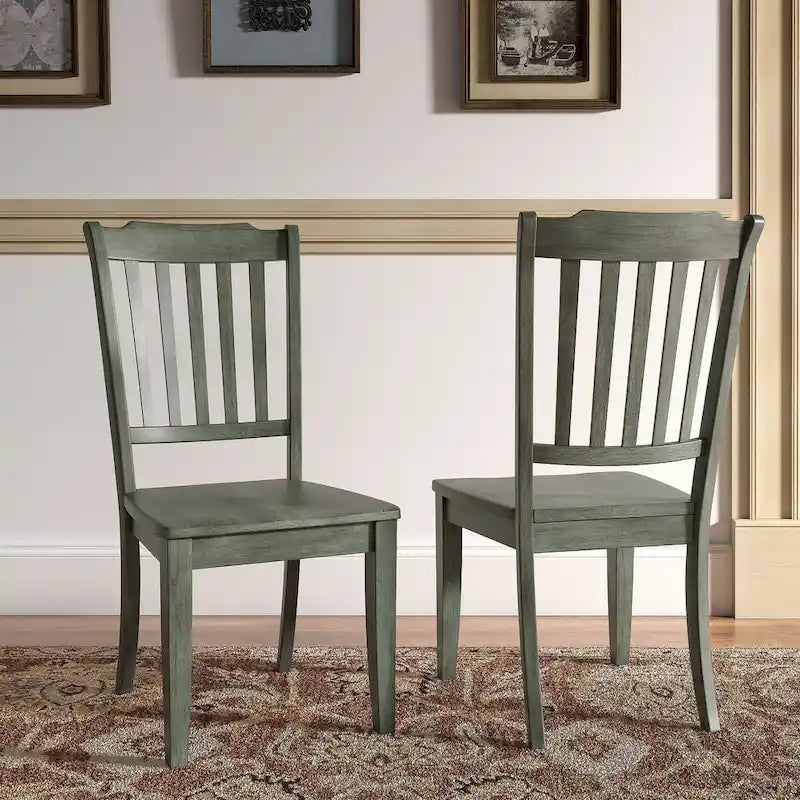 Slat Back Wood Dining Chairs