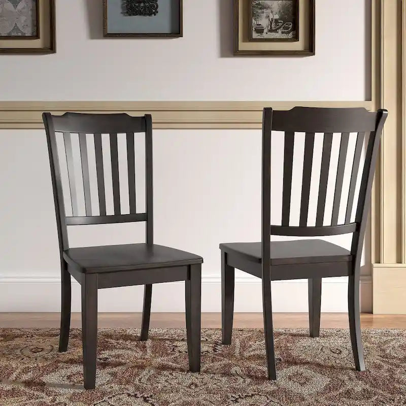 Slat Back Wood Dining Chairs