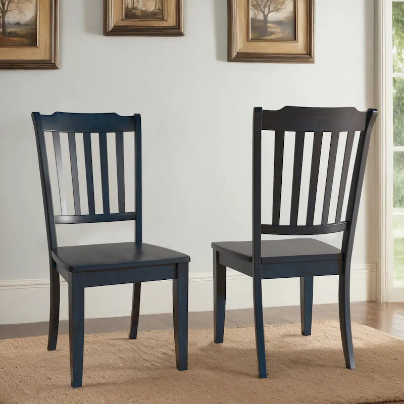 Slat Back Wood Dining Chairs