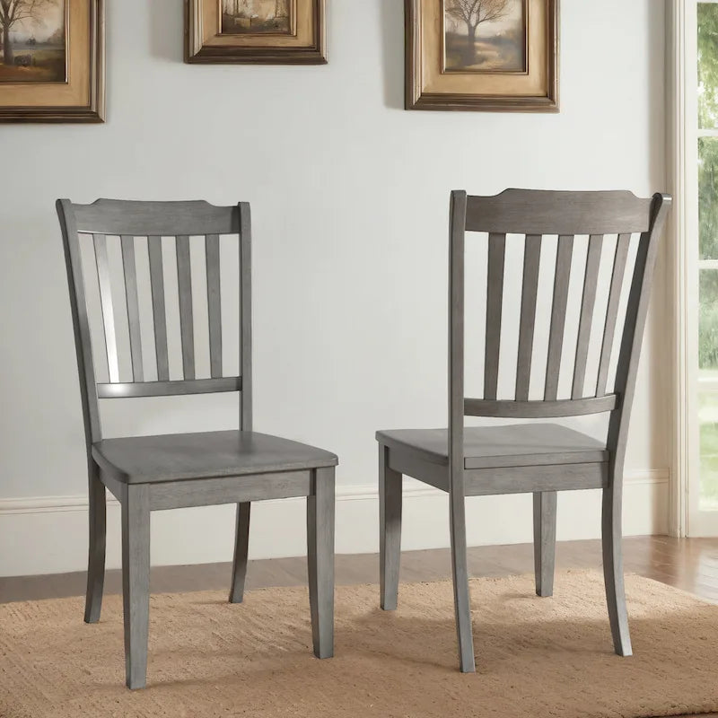 Slat Back Wood Dining Chairs