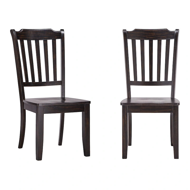 Slat Back Wood Dining Chairs