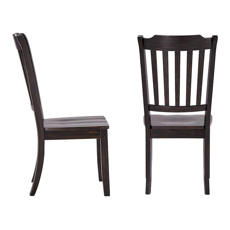 Slat Back Wood Dining Chairs