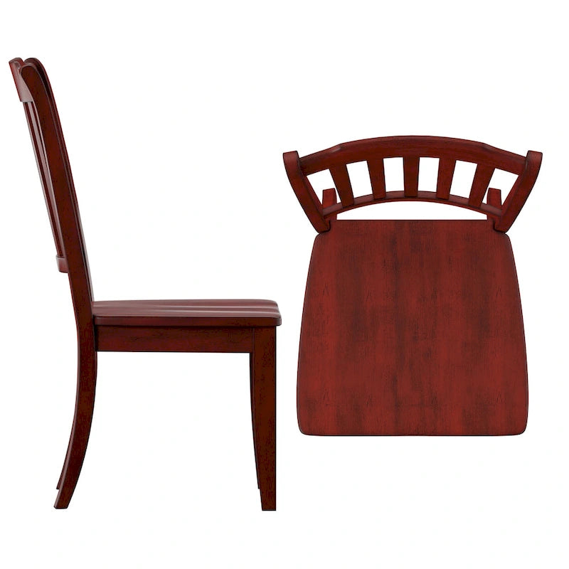 Slat Back Wood Dining Chairs