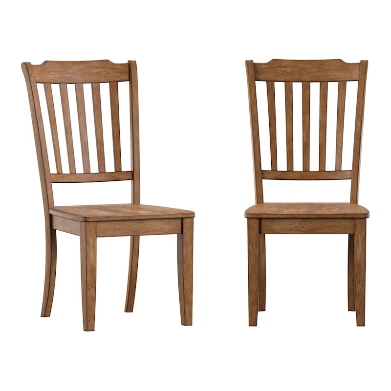 Slat Back Wood Dining Chairs