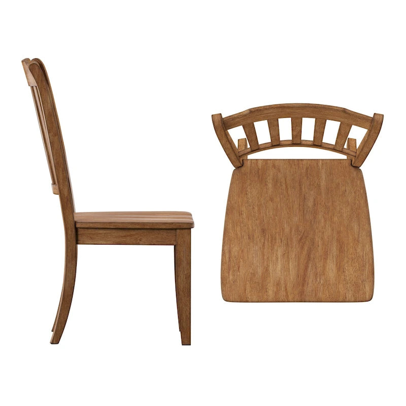Slat Back Wood Dining Chairs