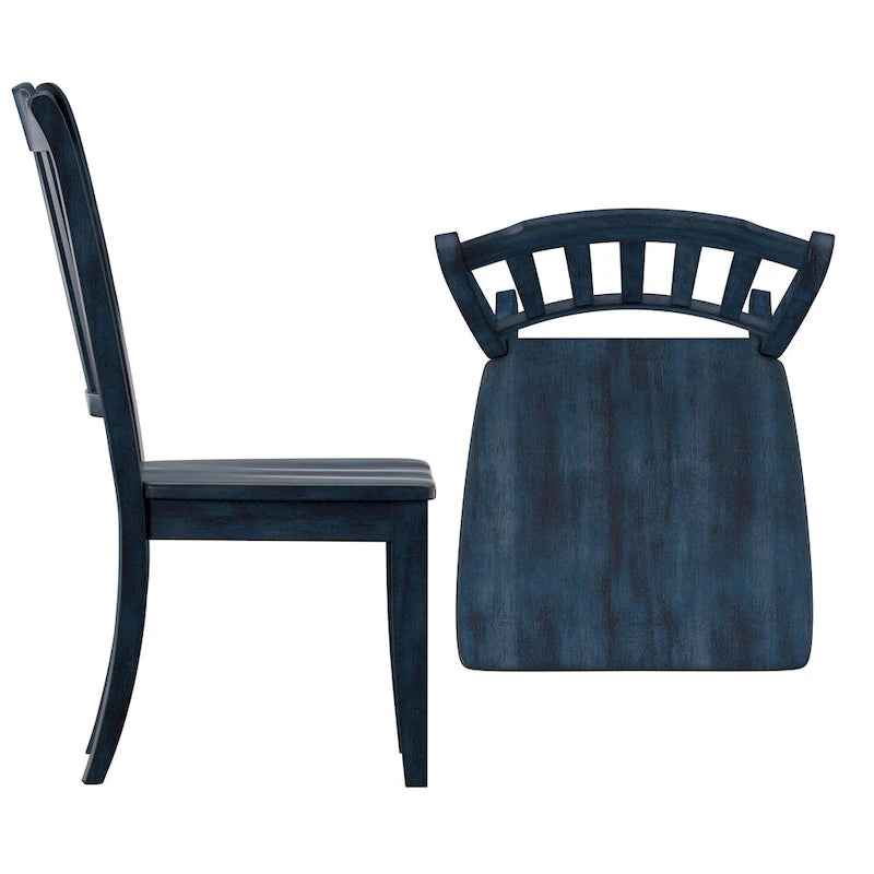 Slat Back Wood Dining Chairs