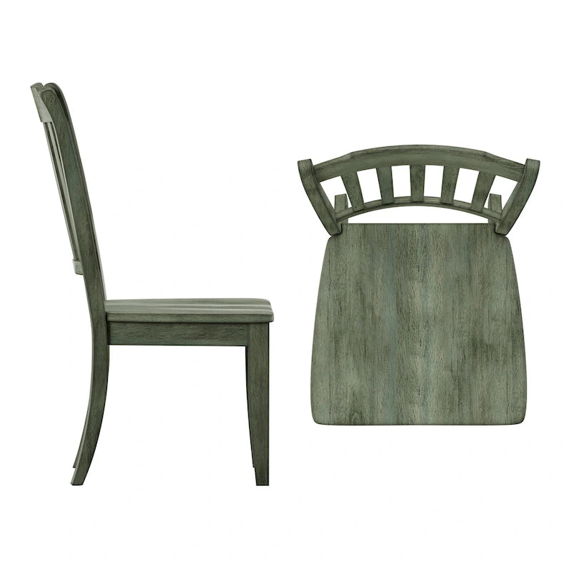 Slat Back Wood Dining Chairs