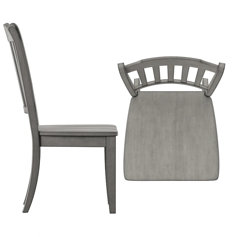 Slat Back Wood Dining Chairs