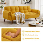 75.39 Schlafsofa, ausklappbares Schlafsofa mit Kissen, faltbares Zweiersofa für das Wohnzimmer