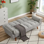 75.39 Schlafsofa, ausklappbares Schlafsofa mit Kissen, faltbares Zweiersofa für das Wohnzimmer