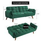 75.39 Schlafsofa, ausklappbares Schlafsofa mit Kissen, faltbares Zweiersofa für das Wohnzimmer