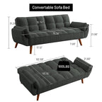 75.39 Schlafsofa, ausklappbares Schlafsofa mit Kissen, faltbares Zweiersofa für das Wohnzimmer
