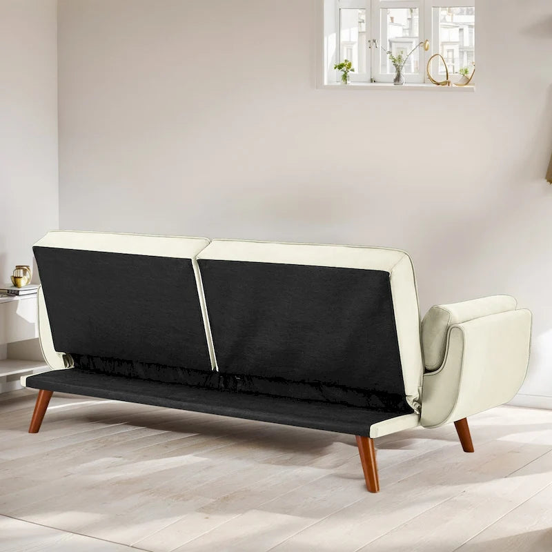 75.39 Sofa Bed, Convertible Sleeper Couch with Pillows, Foldable Loveseat Furniture for Living Room