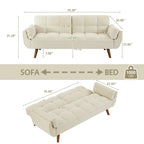 75.39 Schlafsofa, ausklappbares Schlafsofa mit Kissen, faltbares Zweiersofa für das Wohnzimmer
