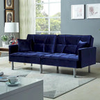 75.6 Lovely Velvet Convertible Sleeper Sofa Bed Futon Love Seats