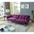 75,6 cm Samt Schlafsofa Futon Zweiersofa