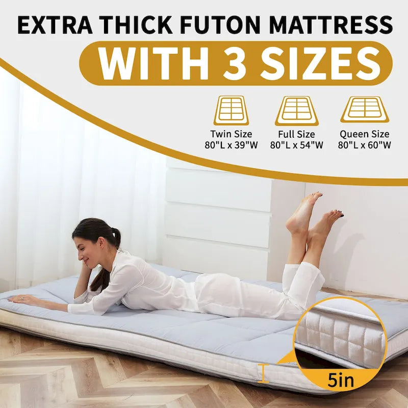 Roll Up Floor Japanese Mattress Futon with storage bag