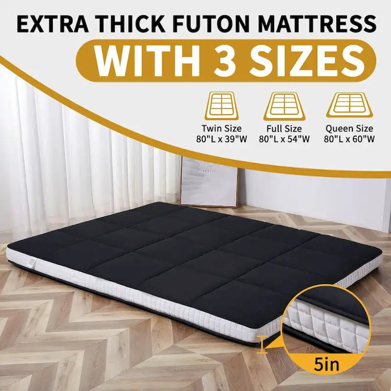 Roll Up Floor Japanese Mattress Futon with storage bag