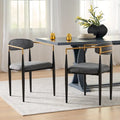 Modern Industrial Upholstered Dining Chairs with Iron Frame