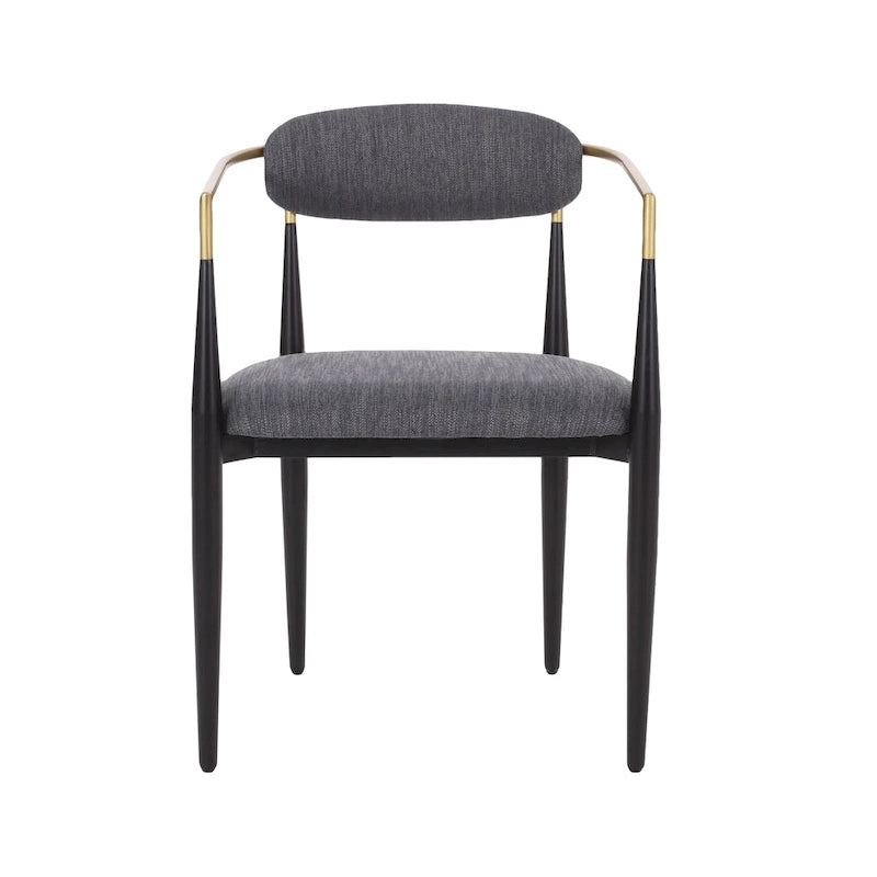 Modern Industrial Upholstered Dining Chairs with Iron Frame