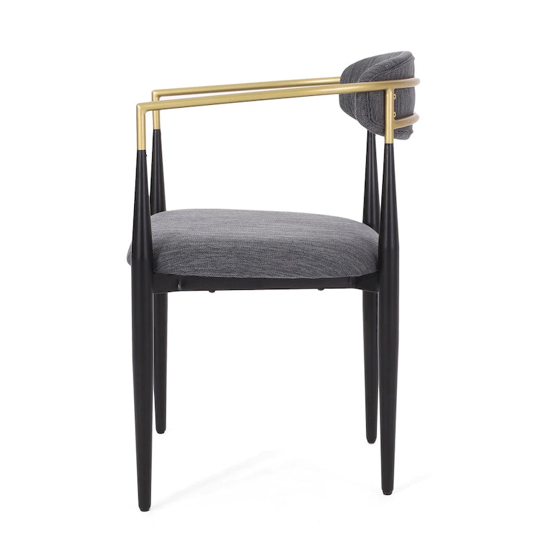 Modern Industrial Upholstered Dining Chairs with Iron Frame