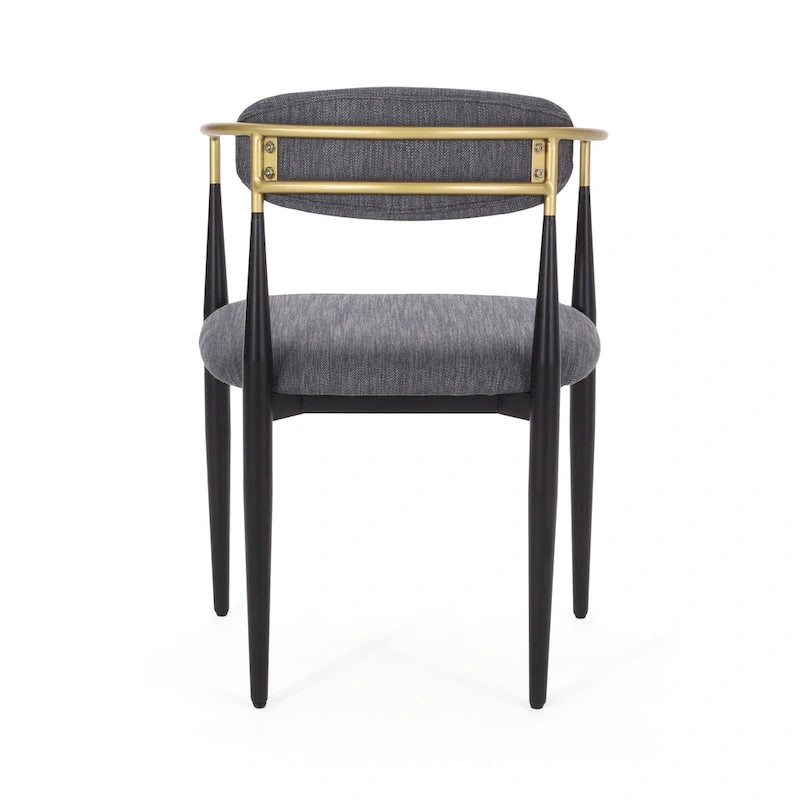 Modern Industrial Upholstered Dining Chairs with Iron Frame