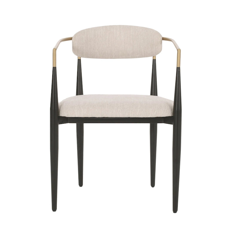 Modern Industrial Upholstered Dining Chairs with Iron Frame
