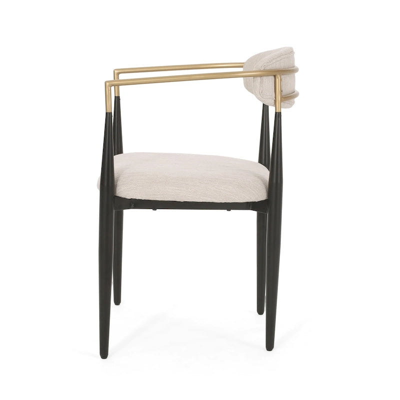 Modern Industrial Upholstered Dining Chairs with Iron Frame