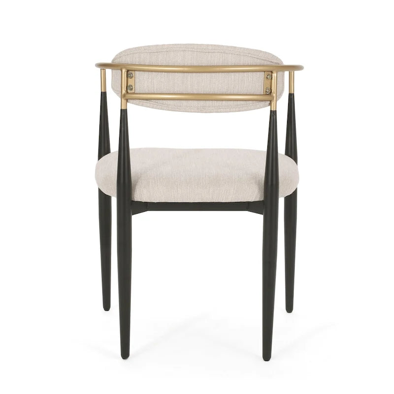 Modern Industrial Upholstered Dining Chairs with Iron Frame