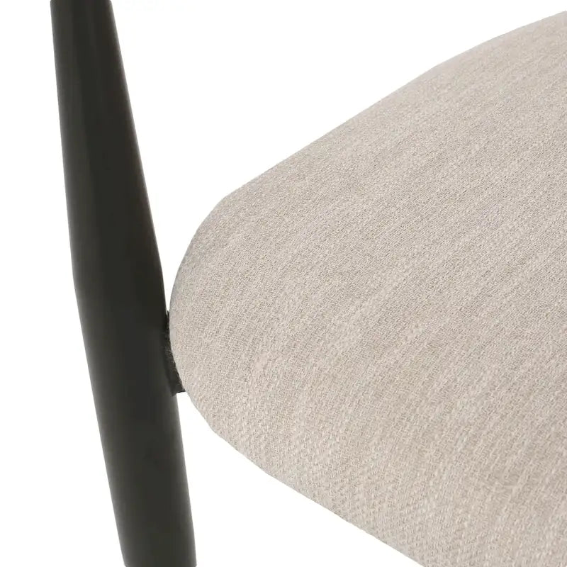 Modern Industrial Upholstered Dining Chairs with Iron Frame