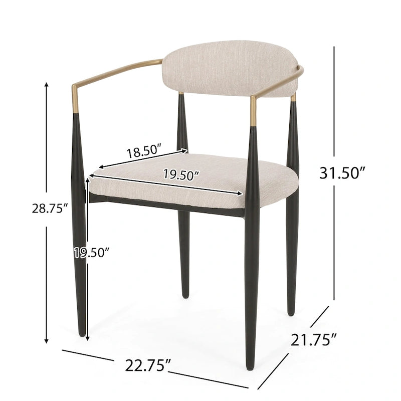 Modern Industrial Upholstered Dining Chairs with Iron Frame
