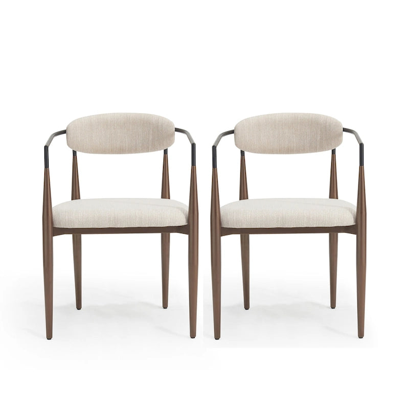 Modern Industrial Upholstered Dining Chairs with Iron Frame