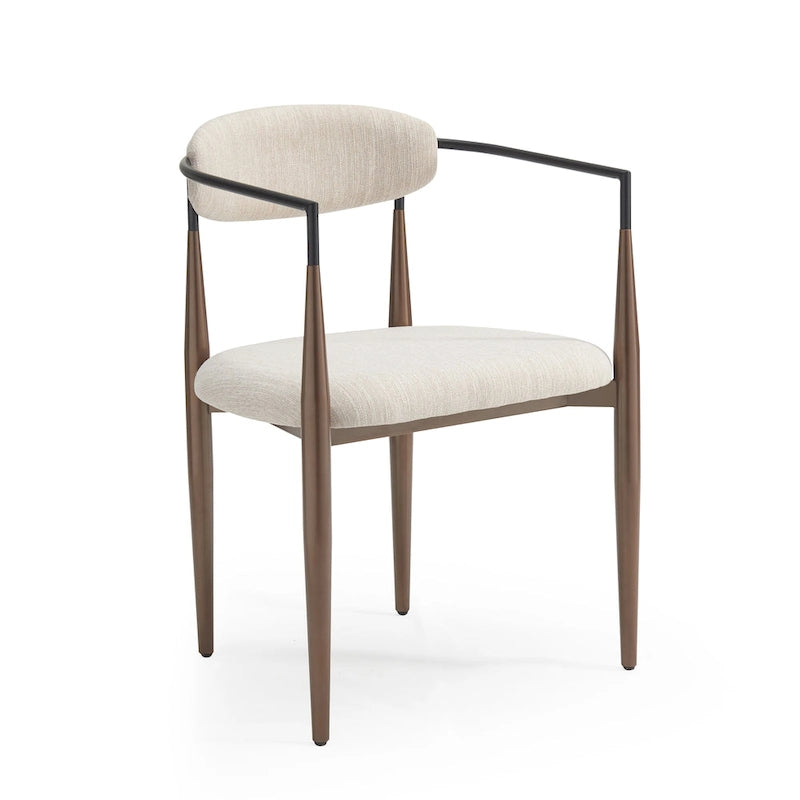 Modern Industrial Upholstered Dining Chairs with Iron Frame