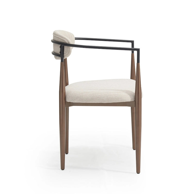 Modern Industrial Upholstered Dining Chairs with Iron Frame