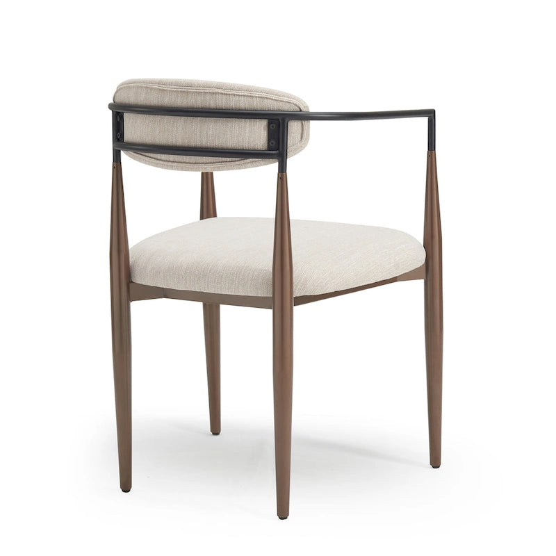Modern Industrial Upholstered Dining Chairs with Iron Frame