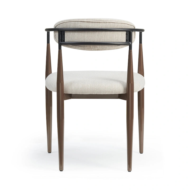 Modern Industrial Upholstered Dining Chairs with Iron Frame