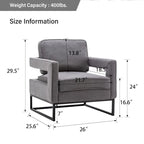 Moderner Akzentsessel mit Armlehnen, Loungesessel im Mid-Century-Stil für das Wohnzimmer, gepolstert