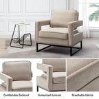 Moderner Akzentsessel mit Armlehnen, Loungesessel im Mid-Century-Stil für das Wohnzimmer, gepolstert