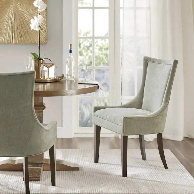 Ultra Upholstered Dining Side Chairs With Wood Legs