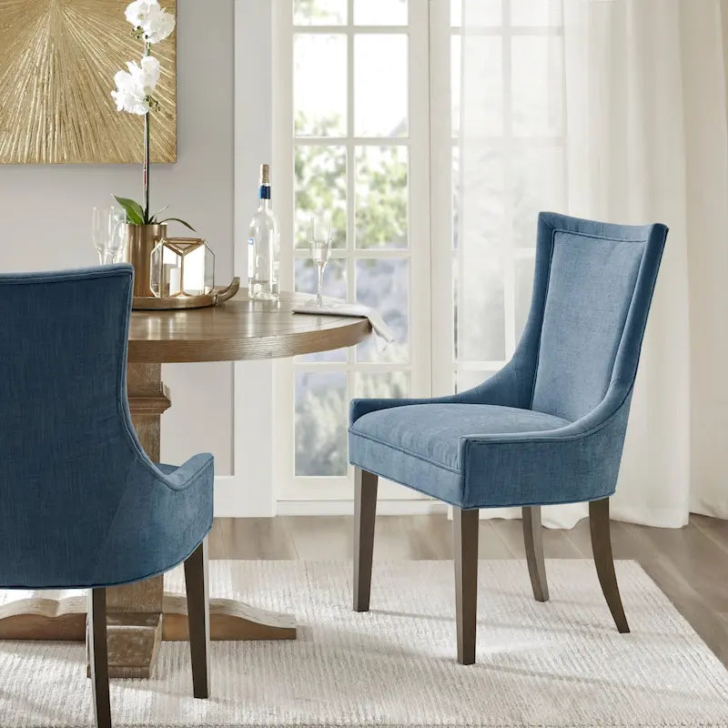Ultra Upholstered Dining Side Chairs With Wood Legs