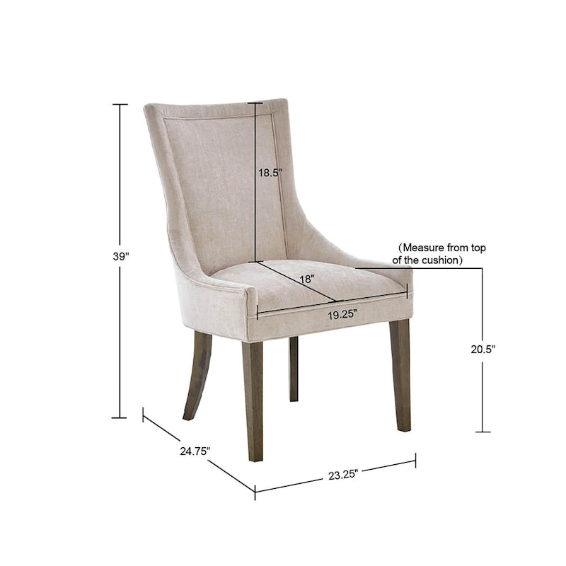 Ultra Upholstered Dining Side Chairs With Wood Legs